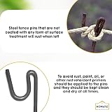 Homatz 1.15m Steel Fence Pins - 8mm Thick U-Shaped Garden Stakes (10) view 5