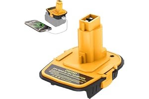 Kzreect 1PACK DM18D Adapter Converter for 18V Tools with USB Port, Compatible with Dewalt 20V Battery, Compatible with Milwaukee 18V Battery