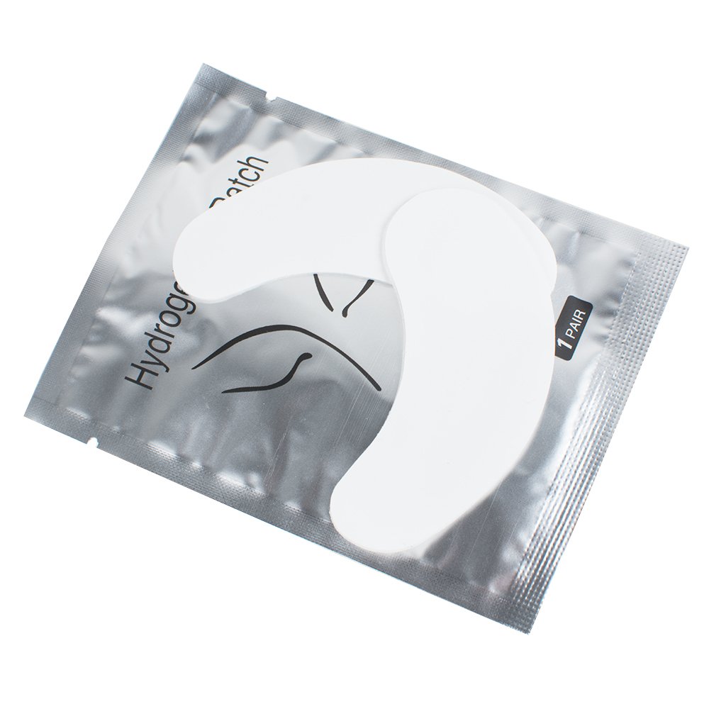 Pevor Lint Free Lash Extension Eye Gel Patches, Under Eye Pads for Eyelash Extension Eye Mask, 100 Pairs (Silver fox pear)