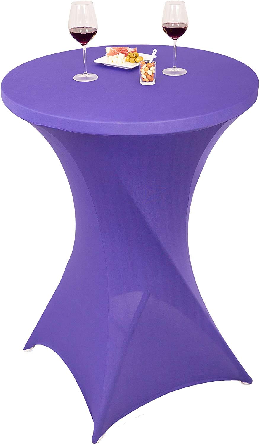 Namvo table stretch tablecloth, spandex tablecloth – measures approximately 70 x 110cm – suitable for weddings, events, trade shows, stain-resistant, washable, quick-drying (purple)