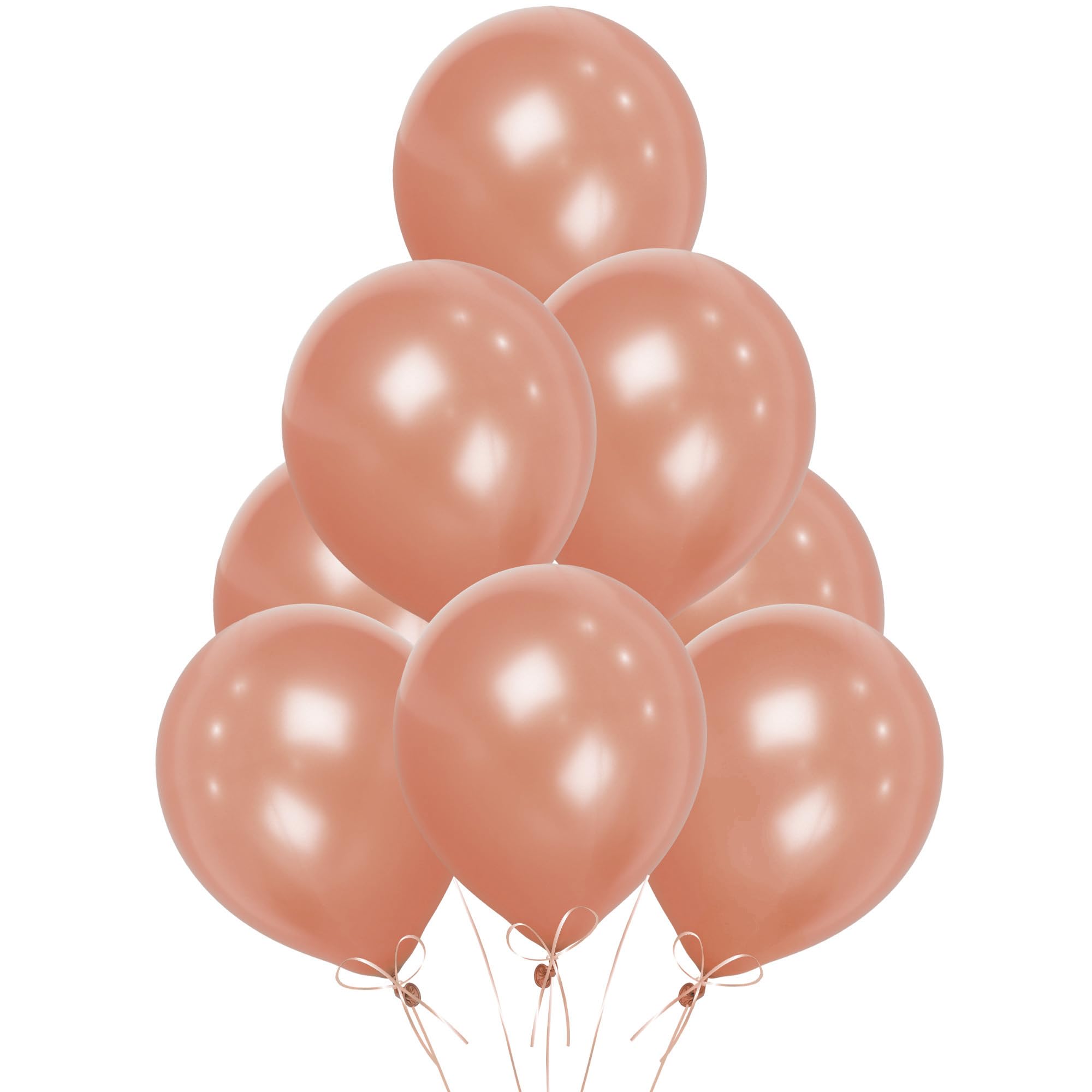 Rose Gold Balloons 100 Pack, Large 12 Inch Thick Latex Biodegradable Helium Party Balloons for Birthday, Wedding, Baby Shower, Valentine's Day Events Decoration for Balloon Arch Garland