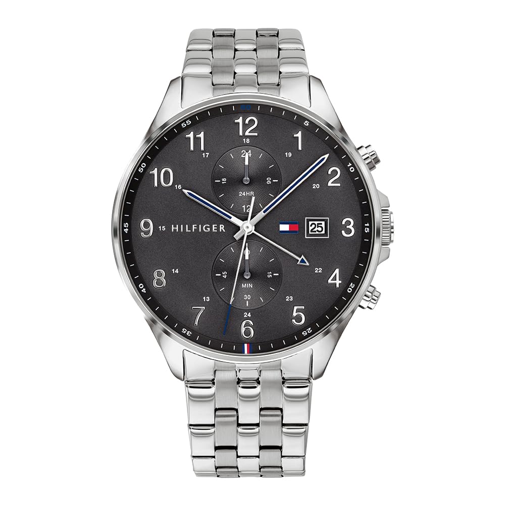 Tommy Hilfiger Analogue Multifunction Quartz Watch for Men with Silver Stainless Steel Bracelet - 1791707