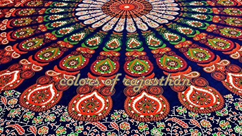 UPC 885474360627, COR&#39;s Multi-colored Mandala Tapestry Indian Wall Hanging, Bedsheet, Coverlet Picnic Beach Sheet , Superior Quality Hippie Wall Tapestry or Bedspread in Organic Cotton Tree of Life 95 x 85 Inches