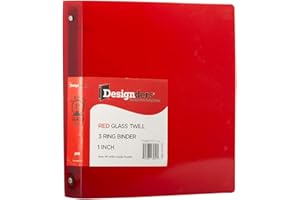 JAM PAPER Plastic 1 inch Binder - Red 3 Ring Binder - Sold Individually