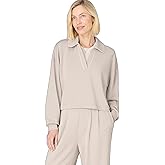 Sweaty Betty Women's Sand Wash Crop Henley Sweatshirt