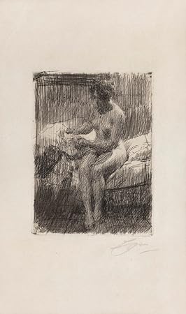 Das Museum Outlet – Anders Zorn – Das Modell, Buchstaben (Ätzen) 1910 – Leinwand Print Online kaufen (152,4 x 203,2 cm)