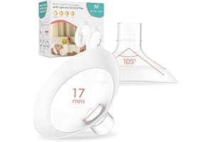 MILKFLOW Breast Flanges 17mm 2-Pack for Medela Pump in Style, Symphony, Freestyle, Sonata, Maxflow and Lansinoh Signature Pro Breast Pumps