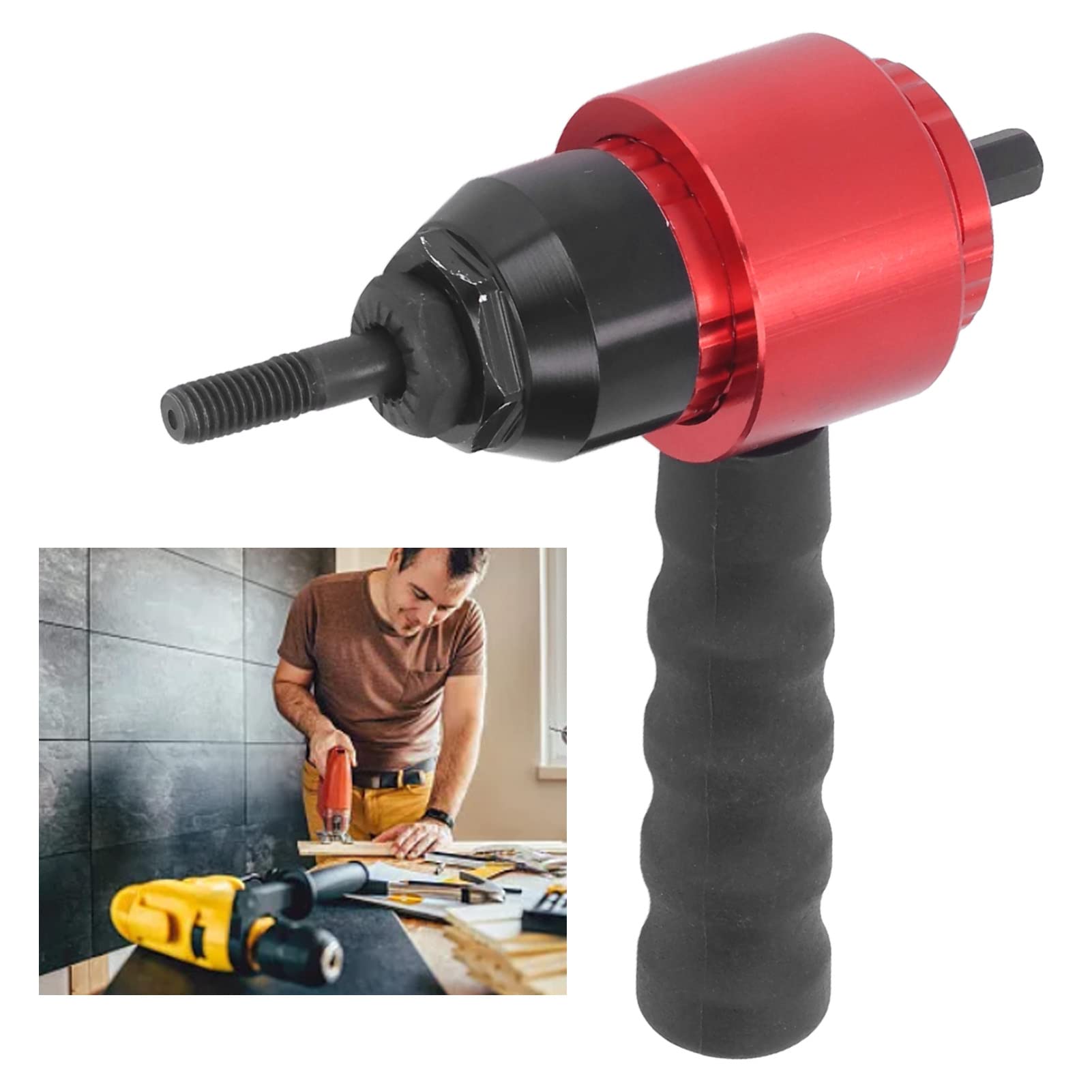 Manual & Automatic Rivet Nut Gun Adapter, Heavy Duty Threaded Insert Tool, Easy Install Drill Rivet Adapter for DIY, Automotive, Mechanical & Home Repairs