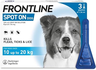 Frontline Spot On Flea & Tick Treatment Medium Dog 10-20kg 3 Pipettes