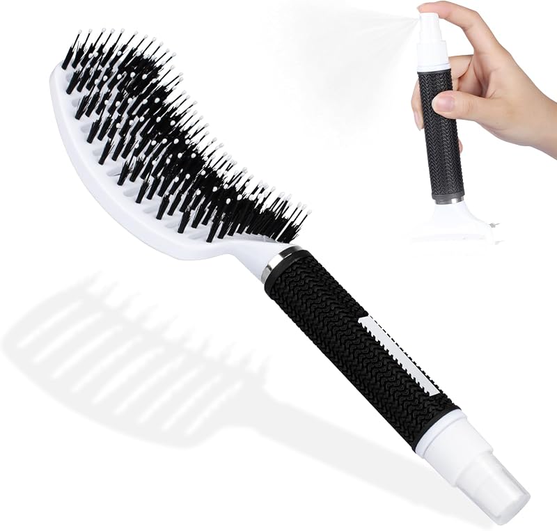 Alyvisun 2-in-1 Hairbrush with Spray Bottle Soft Bristle Detangler Scalp
