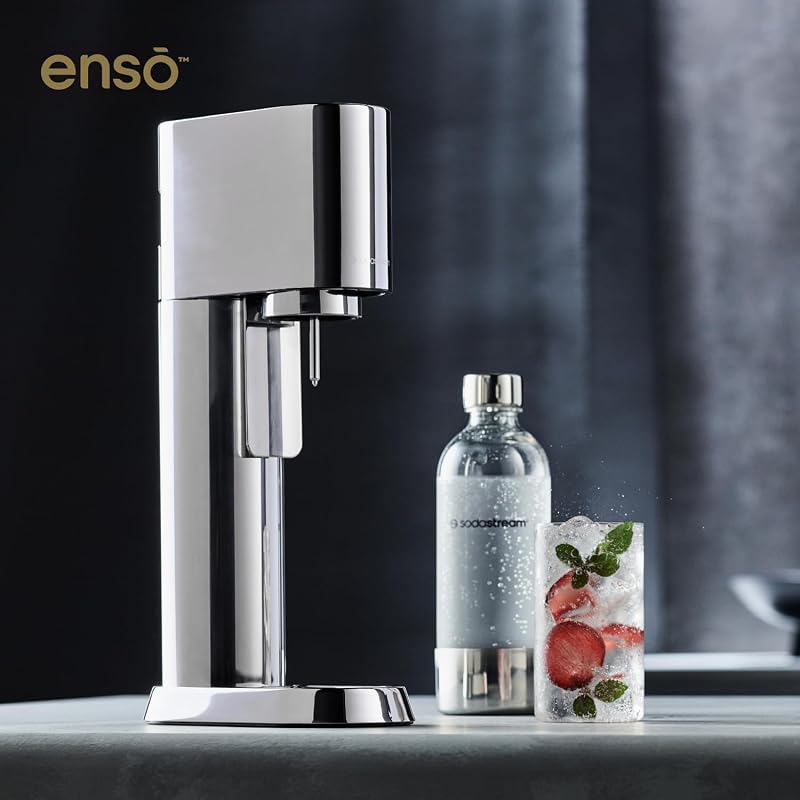 ENSO Wassersprudler - 1L Sprudlerflasche, Edelstahl, Silber