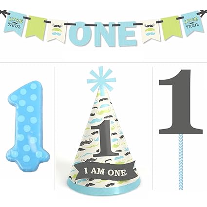 Amazon Com Dashing Little Man Mustache Party 1st Birthday Boy