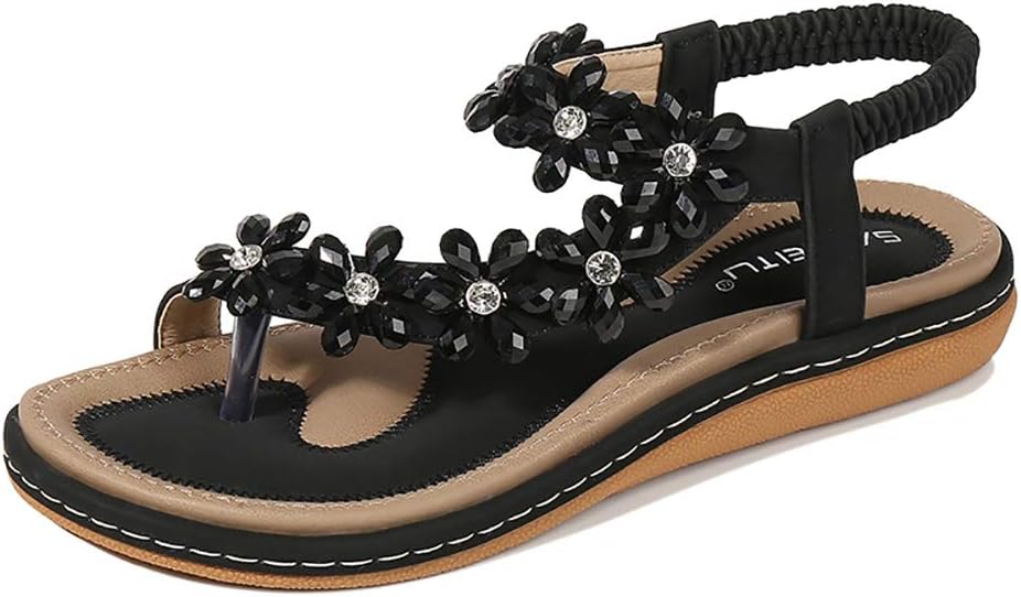 Meeshine Women's Casual Slingback Summer Beach Thong Flat Sandal