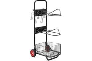 DaisyInner Rolling Saddle Cart with Wheel, Saddle Rack Dolly Heavy Duty Horse Equipment Cart Foldable Horse Tack for Storage Moving Organize Transport Supplies (Upgrade The Shelf)