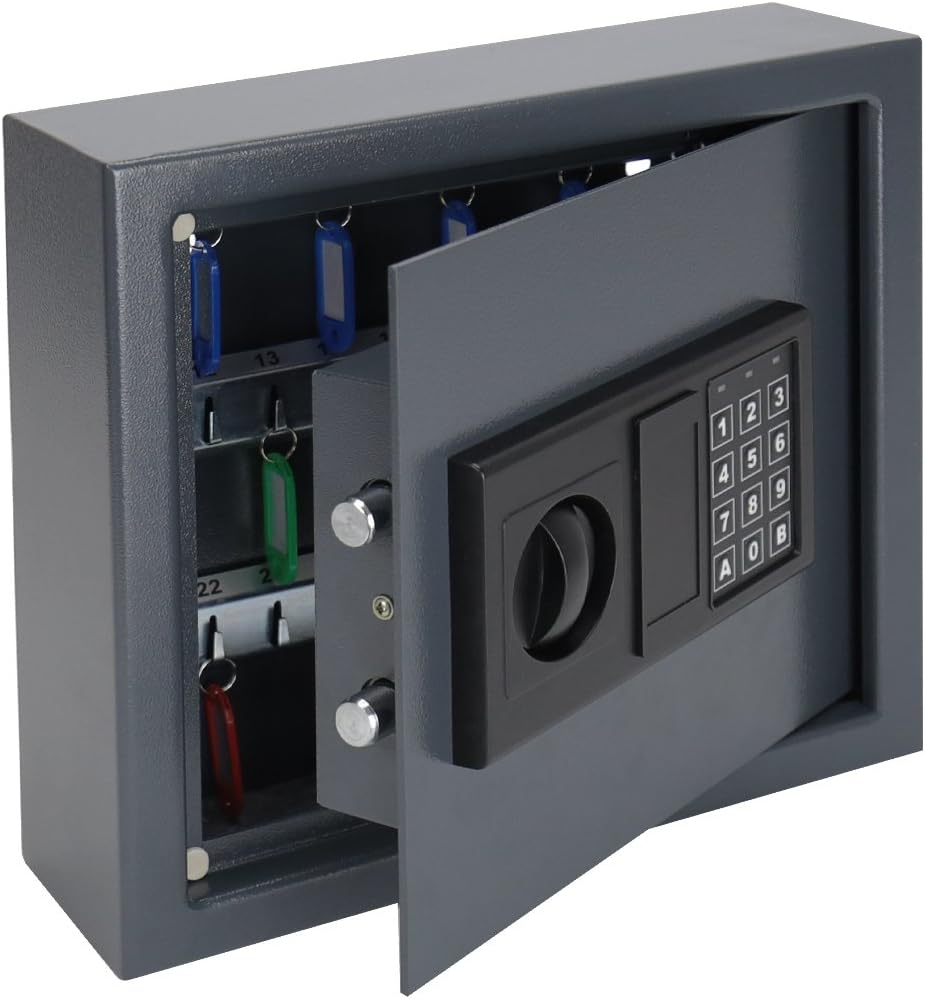 HMF 203011 Key Safe with Electronic Lock 30 Hooks 30 x 28 x 10 cm