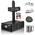 MONPORT GP 20W Fiber Laser Engraver LightBurn Compatible with 20W Raycus Laser Source 4.3" x4.3" Working Area with Electric Lifting Marking Etching for Metal,Tag,Plastic,Jewelry...