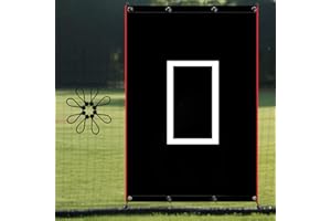 VAOLVPANT Baseball/Softball Backstop with Strike Zone Black Vinyl Batting Cage Backdrop and Net Saver Durable Facility Backstops for Pitching Outdoors