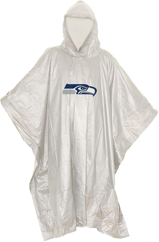 NFL Seattle Seahawks Lightweight Poncho, 44" x 49" : Clothing