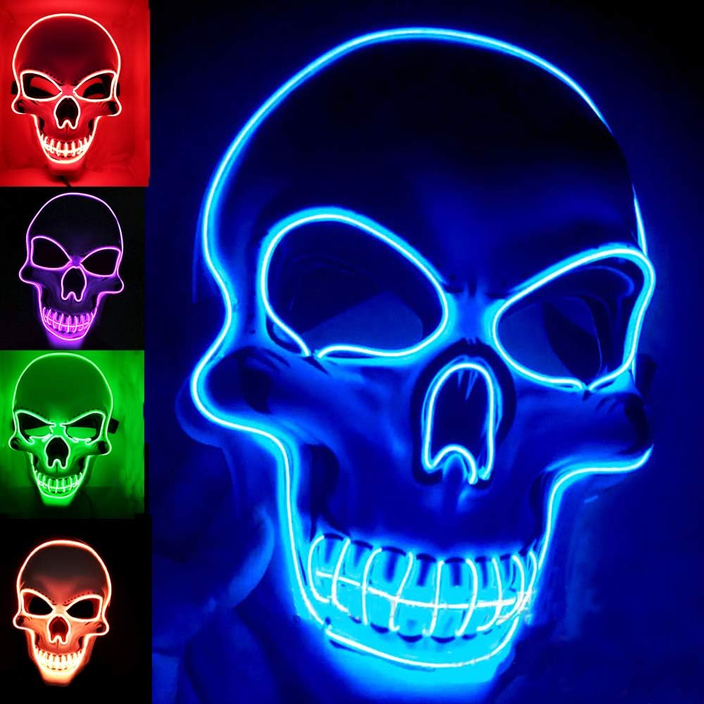 Amazon.com Halloween Mask LED Light up Costumes Scary Mask for Party