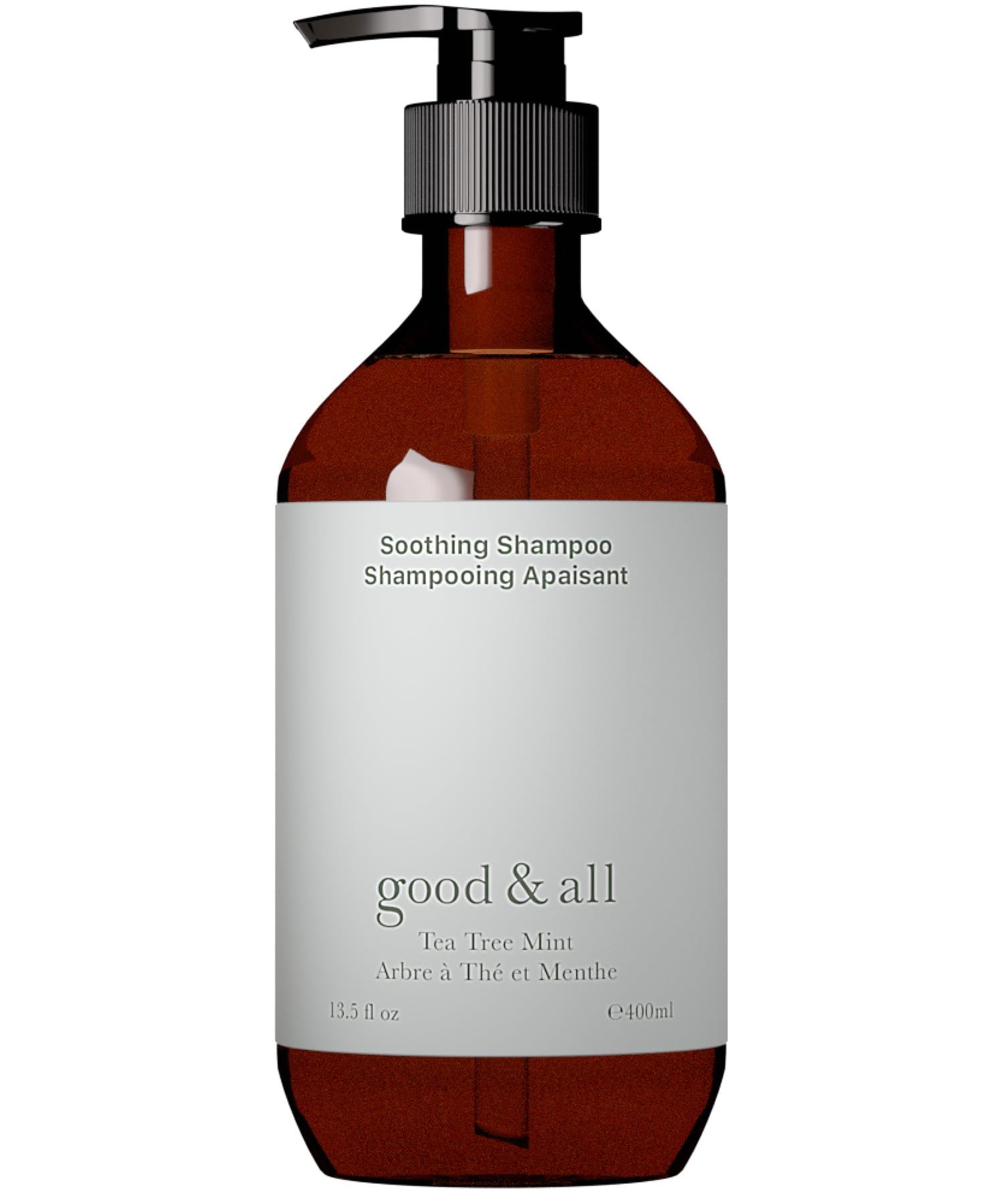 Good&All Tea Tree Shampoo for Dry Itchy Scalp with Peppermint - Sodium Lauryl Sulfate/Sulphate, Silicone, Paraben, Fragrance Free - 400ml