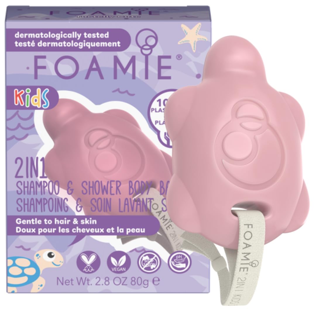 FOAMIE KIDS 2in1 Body Bar, Gentle Cleansing Strawberry, PH Balanced, Soap-Free, No Sulphates or Parabens. Made in the UK.
