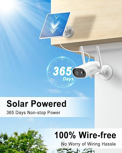 ANRAN Security Cameras Wireless Outdoor with PR 180°, 2K Solar