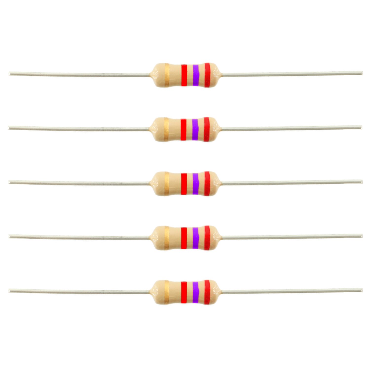 1 Watt Carbon Film Resistor 2 7k Ohm Pkg Of 5 Amazon Com Industrial Scientific