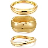 Abiotp Chunky Gold Bangles Bracelets for Women Trendy Stack Statement Bangle Irregular Cuff Bracelets Fashion Jewelry Gift