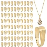 PH PandaHall 300pcs 14K Gold Plated Pendant Clasp Snap On Bails Pinch Bail Clip Hook Pendant Connector Charm Attachment Clasps for Necklaces Jewelry Making DIY Crafts Golden 3.5x8.5mm