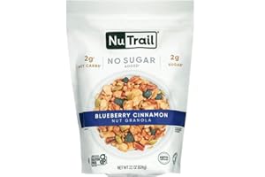 Low Karb NuTrail, Keto Blueberry Nut Granola Healthy Breakfast Cereal, Low Carb Snacks & Food, Almonds, Pecans, Coconut and More, 2g Net Carbs, 1.37 lb, 22 Oz