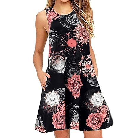 VEMOW Sommer Elegante Damen Frauen Lose Vintage Sleeveless 3D Blumendruck Bohe Casual Täglichen Party Strand Urlaub Tank Shor