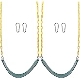 Sunnyglade 2PCS Swings Seats Heavy Duty with 66" Chain, Playground Swing Set Accessories Replacement with Snap Hooks, Support 250lb (2, Green)