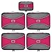 PRO Packing Cubes | 5 Piece Travel Bags Organizer for Luggage | Multi-size Ultralight Travel Cubes | Deluxe Suitcase Organizer Bags Set | Makes Packing Easy - Hot Pink