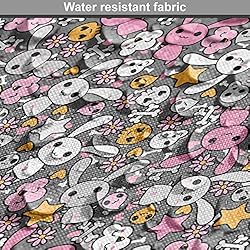 Ambesonne Cartoon Fabric by The Yard, Kawaii