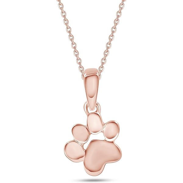 The Black Bow Sterling Silver 20mm Open Paw Print Necklace - 16 inch The Black Bow Sterling Silver 20mm Open Paw Print Necklace - 16 inch