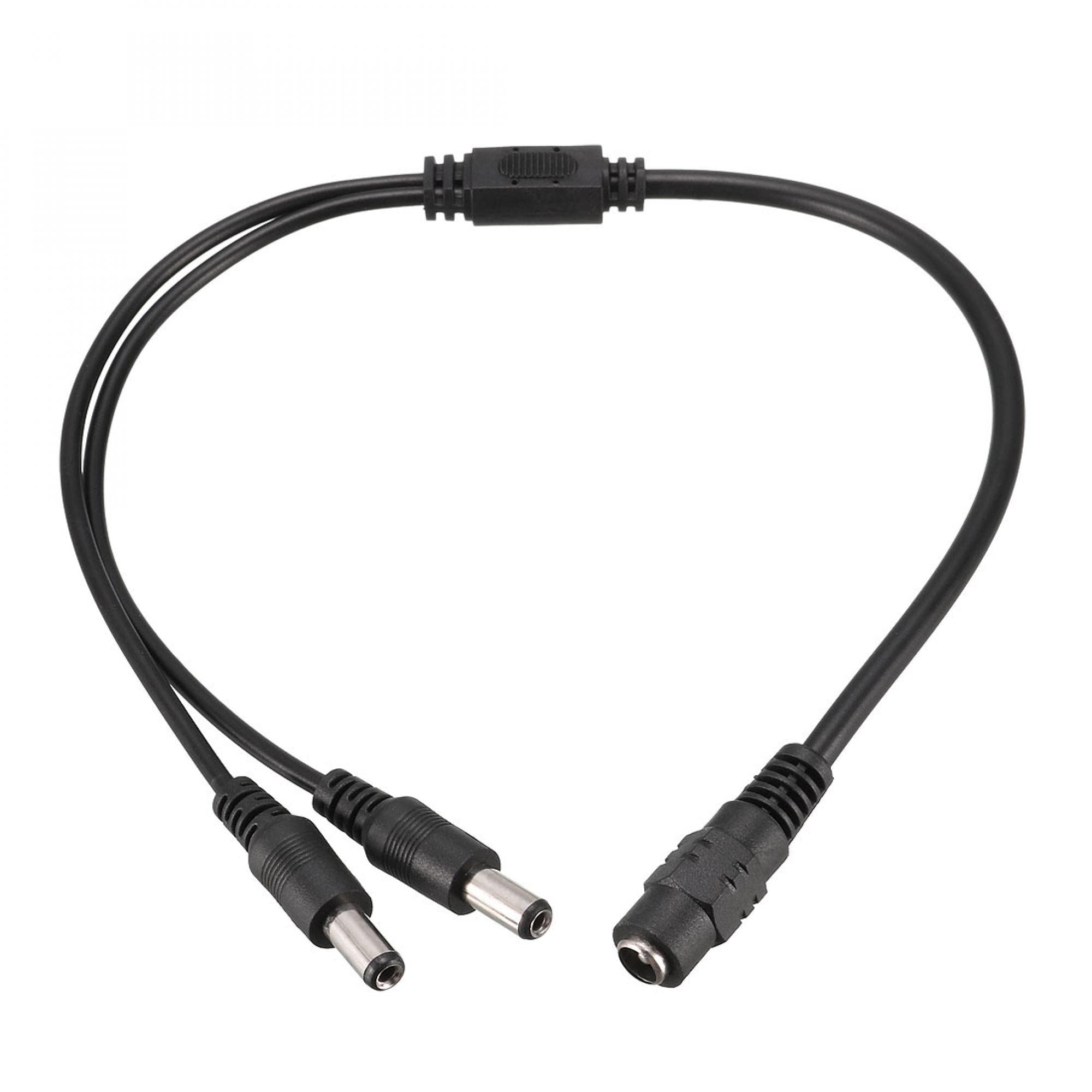 sourcing map 1 Female to 2 Male 5.5mm x 2.1mm 40 cm DC Power Splitter Cable for CCTV Cameras