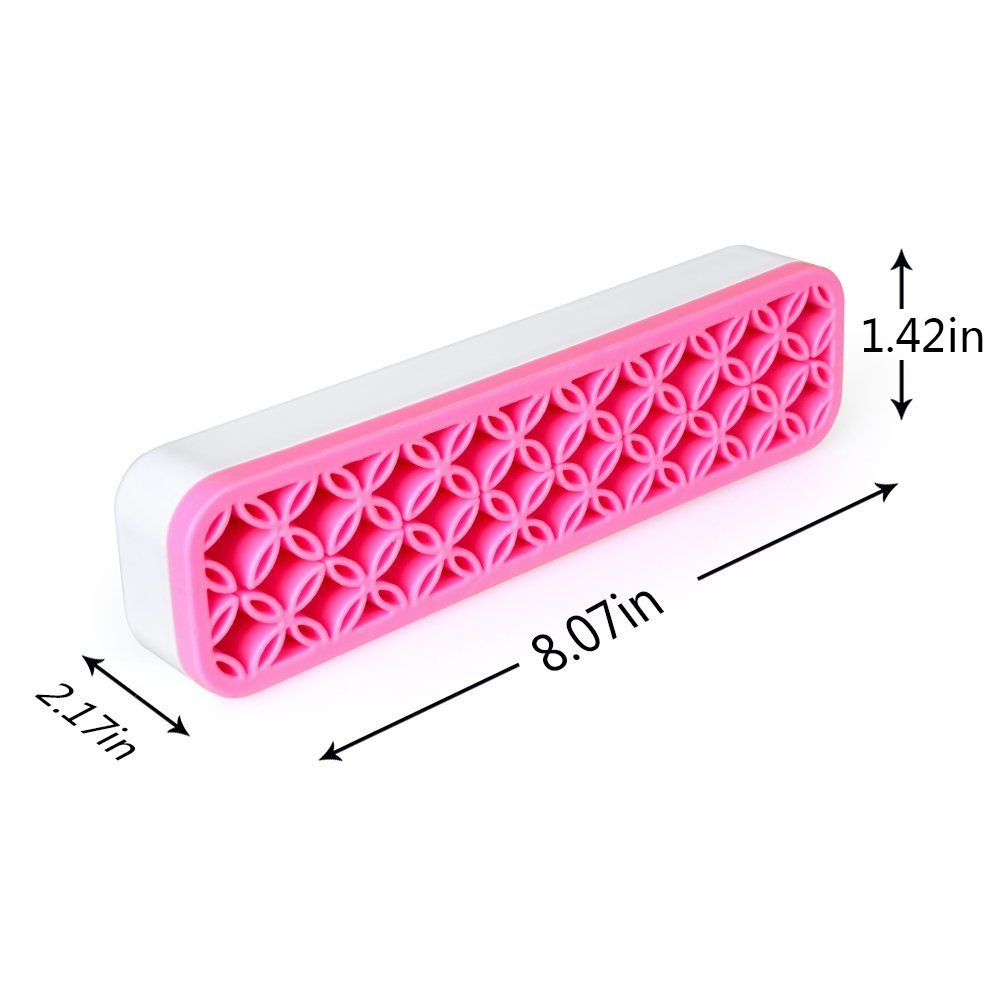 Windaze Portable Cosmetic Makeup Brush holder Organizer Silicone Case Storage (Pink)