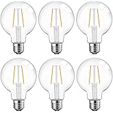 ENERGETIC SMARTER LIGHTING 5W Dimmable G25 LED Globe Light Bulb, G25 LED Vintage Light Bulb, 60W Equivalent, 500Lumens, 2700K
