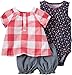 Carter's 3 Piece Diaper Cover Set 121g385, Red Gingham