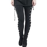 xxxiticat Women's Sexy Black Satin Side Lacing Solid Pants Long Bodycon High Waist Bandage Slim Thick Lace Up Leggings