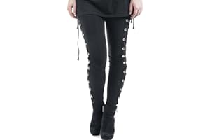 xxxiticat Women's Sexy Black Satin Side Lacing Solid Pants Long Bodycon High Waist Bandage Slim Thick Lace Up Leggings