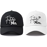 2 PCS Future Mr and Mrs Hats for Men Women, Embroidered Adjustable Cotton Couples Matching Gifts Baseball Cap