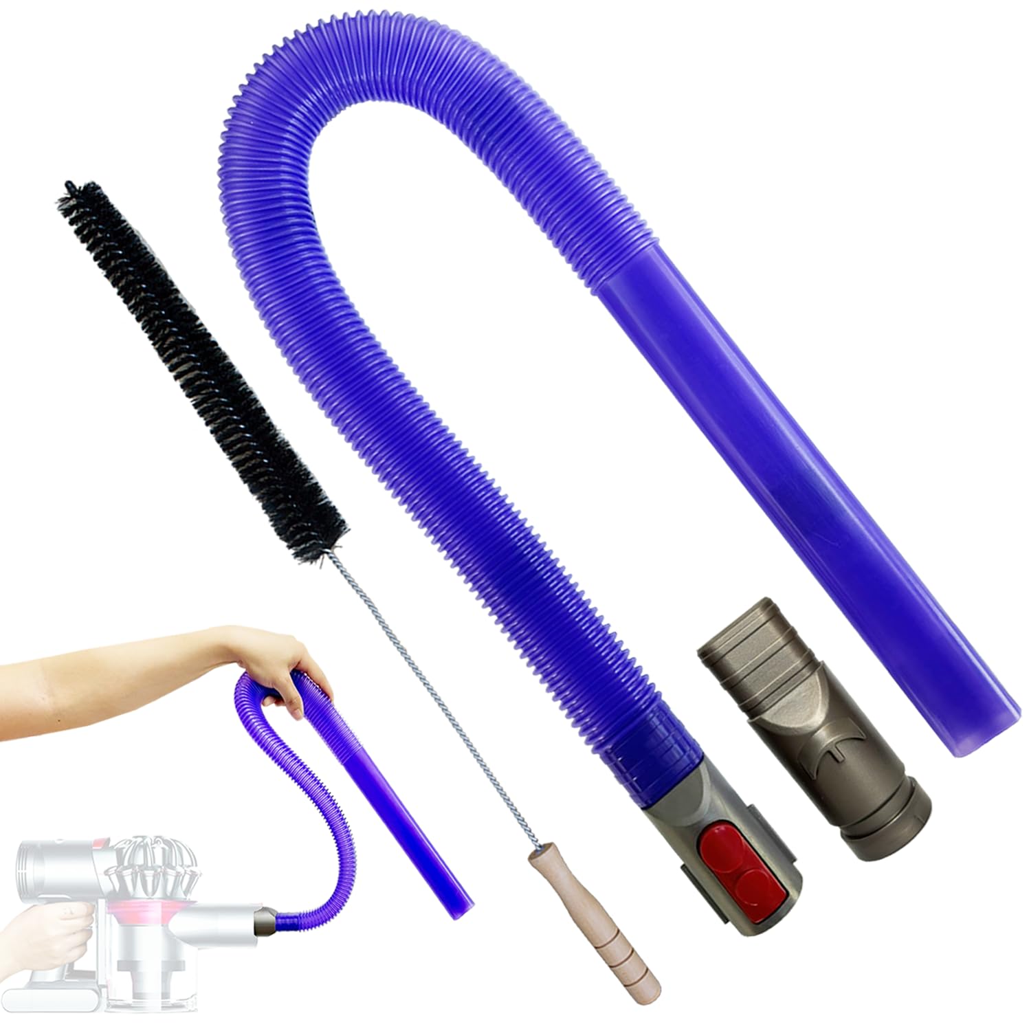 Photo 1 of Vacuum Accessories & Attachment Compatible with Dyson V7 V8 V10 V11 V15 V6 DC58 DC59 - Dryer Vent Cleaner Kit & Refrigerator Condenser Coil Brush- Flexible Crevice Tool for Small Crevice