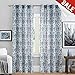 jinchan Damask Printed Curtains for Bedroom Drapes Vintage Linen Blend Medallion Curtain Panels Window Treatments for Living Room 2 Panels 63 Inch Long Blue