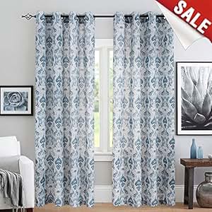 Amazon.com: Damask Printed Curtains for Bedroom Drapes