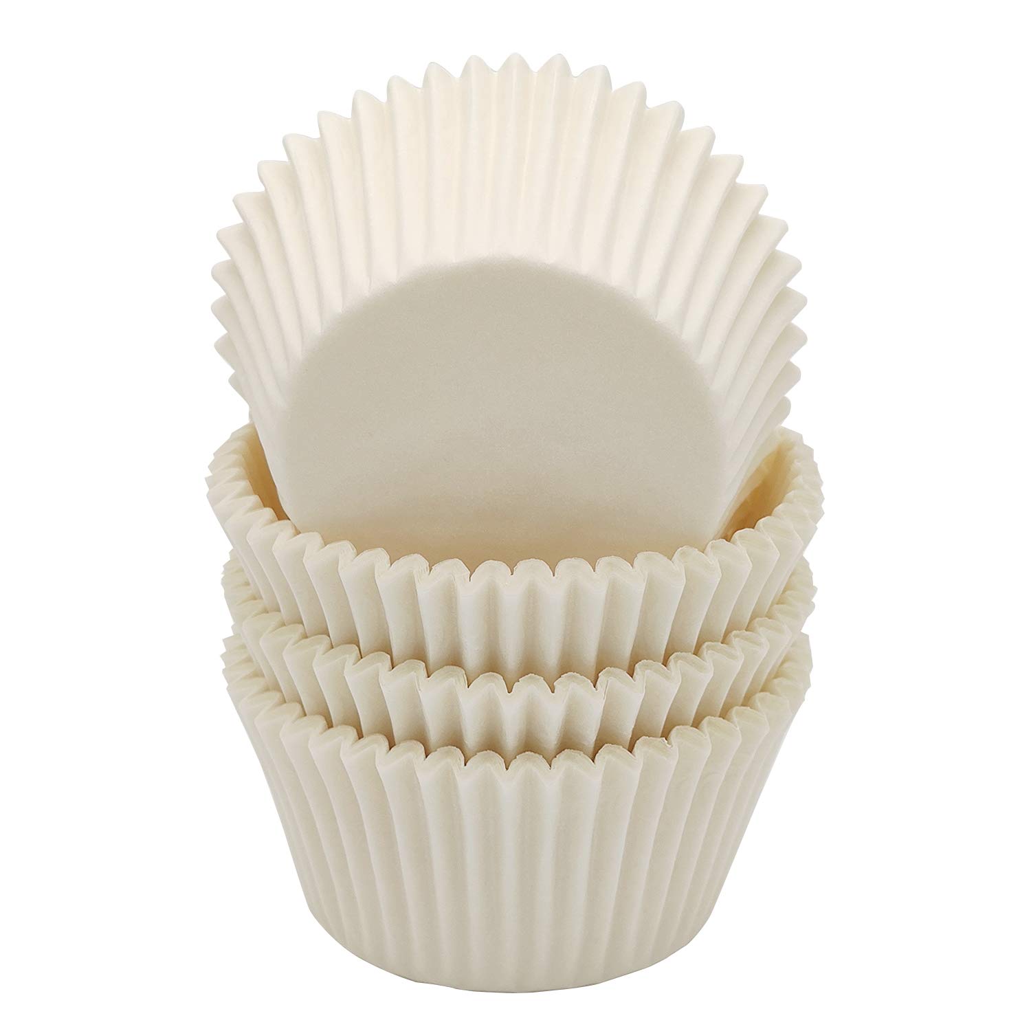 Mombake Premium White Greaseproof Cupcake Cases Muffin Paper Baking Cups Standard Size, 100-Count