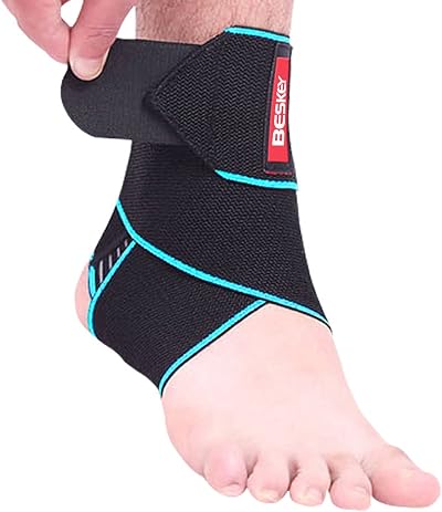 BESKEY Ankle Support Brace Adjustable Breathable Nylon Material One Size