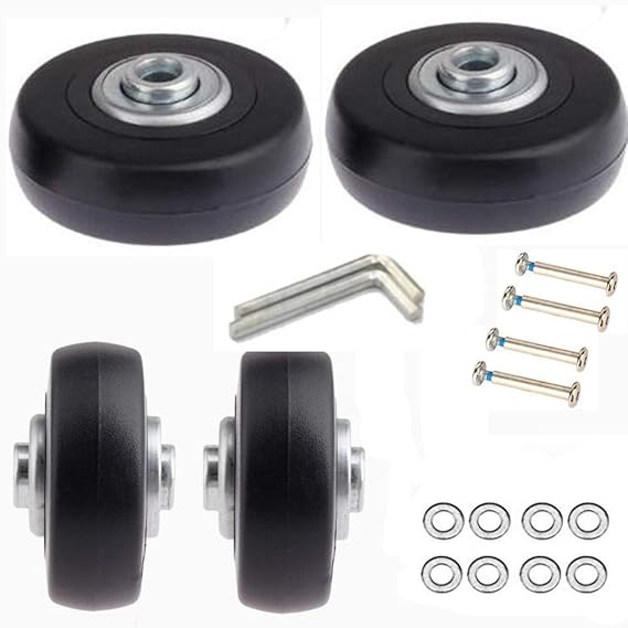 Miayaya Ersatzrollen Gummi Rollen Räder Gepäck-Koffer Ersatz Wheels Rad für Trolley Gepäckkoffer Hartschalenk OD 50mm