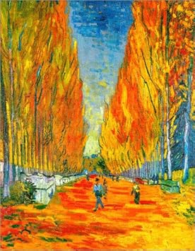 Cuadro sobre lienzo 30 x 40 cm: L'Allee des Alyscamps, Arles de Vincent van Gogh - cuadro terminado, cuadro sobre bastidor, lámina terminada sobre lienzo auténtico, impresión en lienzo