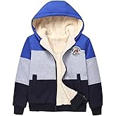 Gihuo Boy's Fleece Jacket Hoodie Sherpa Lined Jacket Zip Up Fleece Hooded Sweatshirt